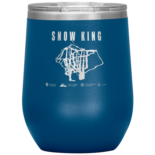 Snow King Wyoming Ski Trail Map Wine 12oz Tumbler - Powderaddicts