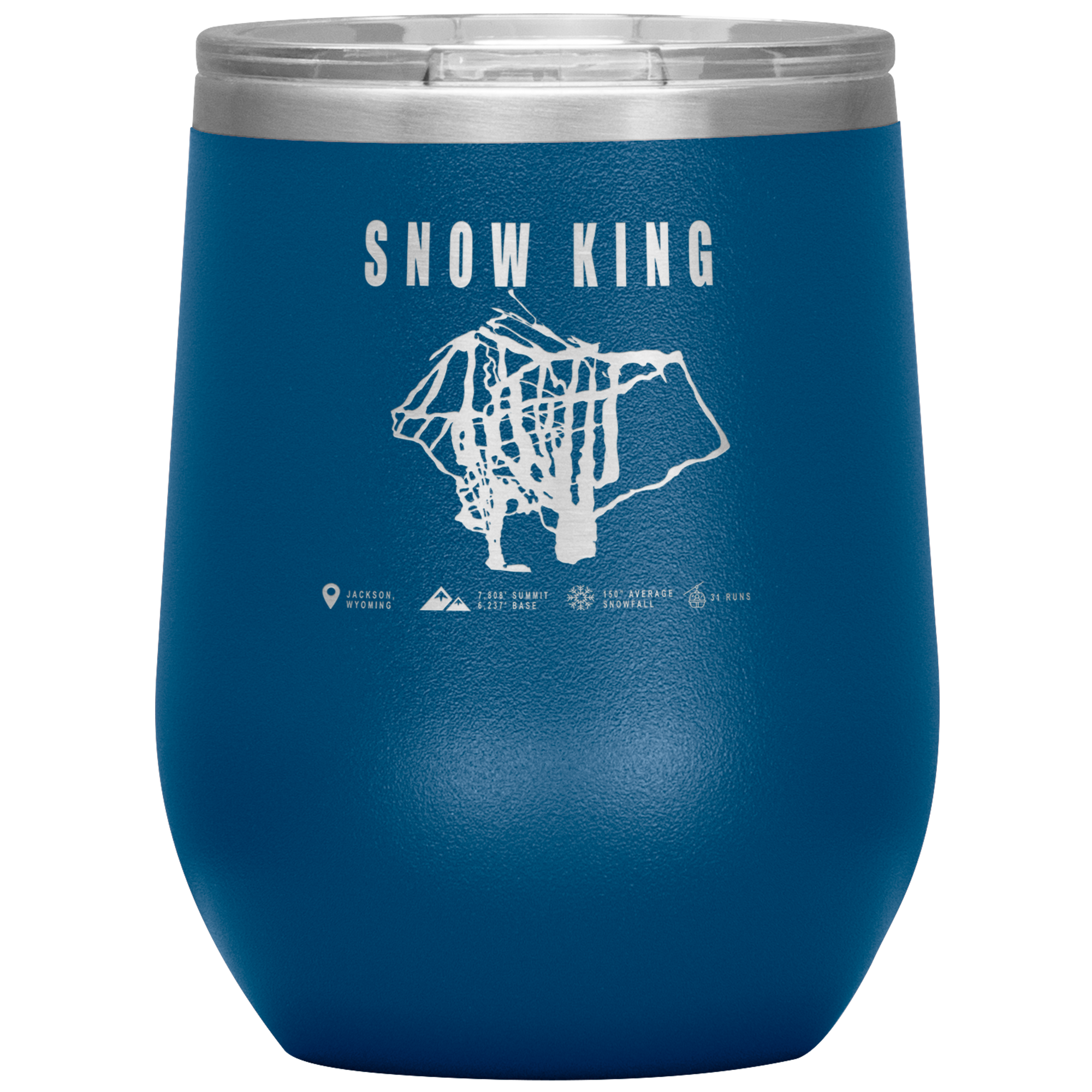 Snow King Wyoming Ski Trail Map Wine 12oz Tumbler - Powderaddicts
