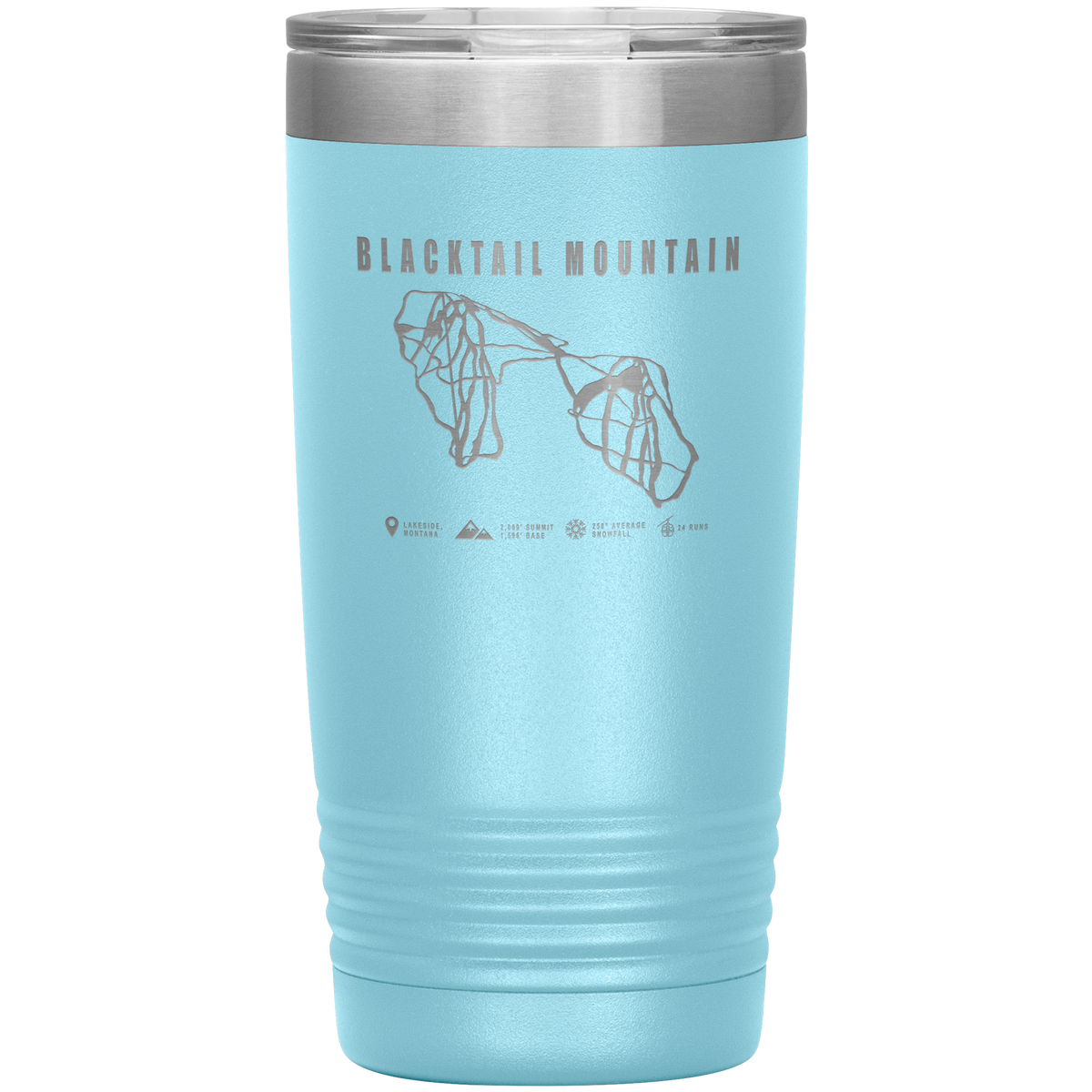 Blacktail Mountain Montana Ski Trail Map 20oz Tumbler - Powderaddicts