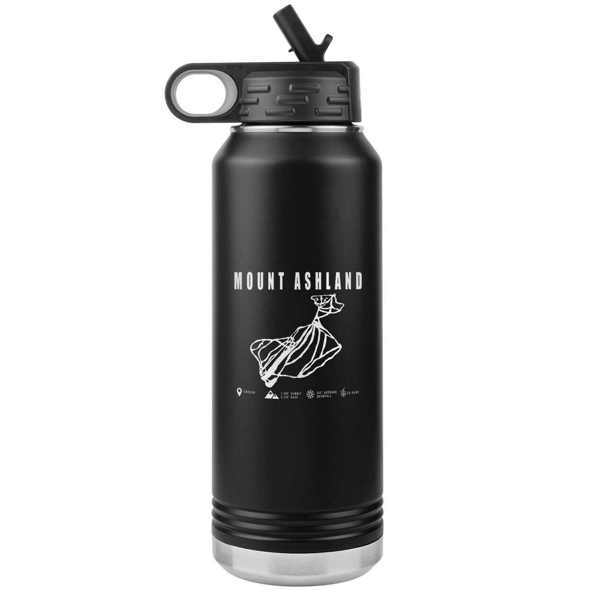 Mount Ashland, Oregon Ski Trail Map 32oz Water Bottle Tumbler