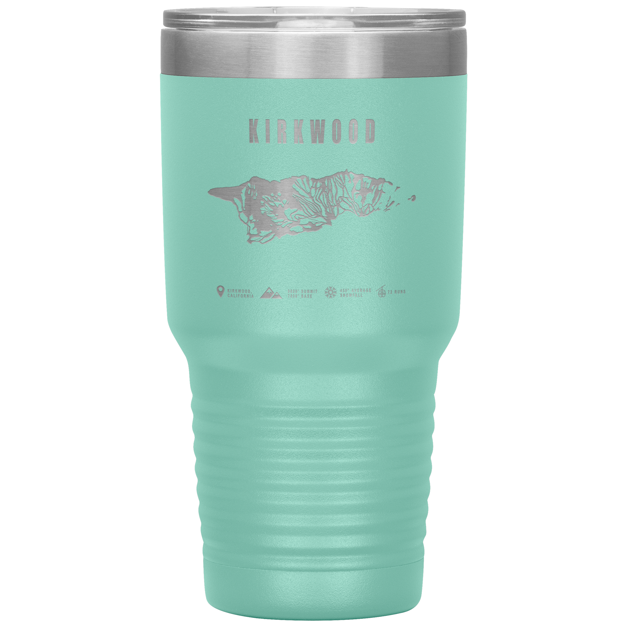 Kirkwood, California Ski Trail Map 30oz Tumbler - Powderaddicts