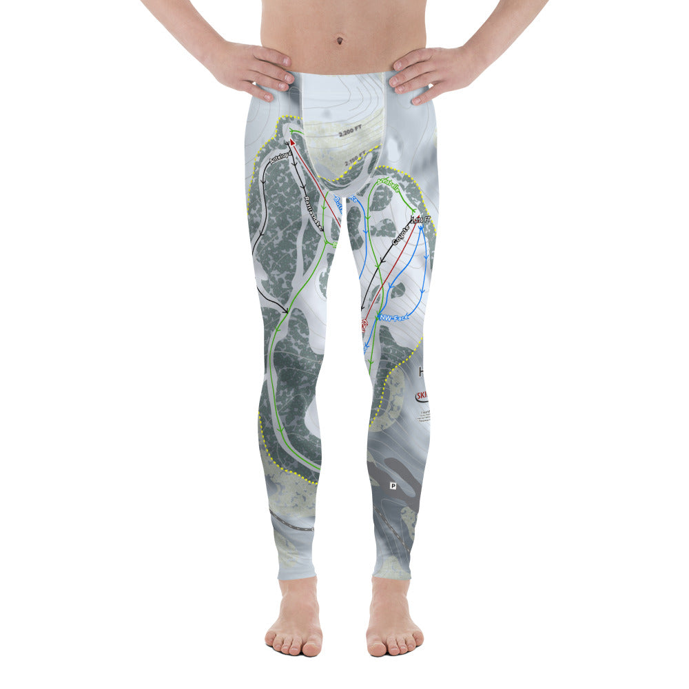 Huff Hills, North Dakota Ski Trail Map Men's Base Layer Bottom