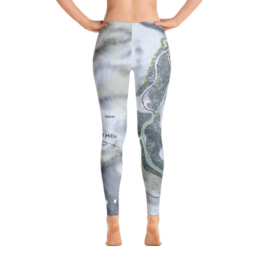 Huff Hills, North Dakota Ski Trail Map Women's Base Layer Bottom - Powderaddicts