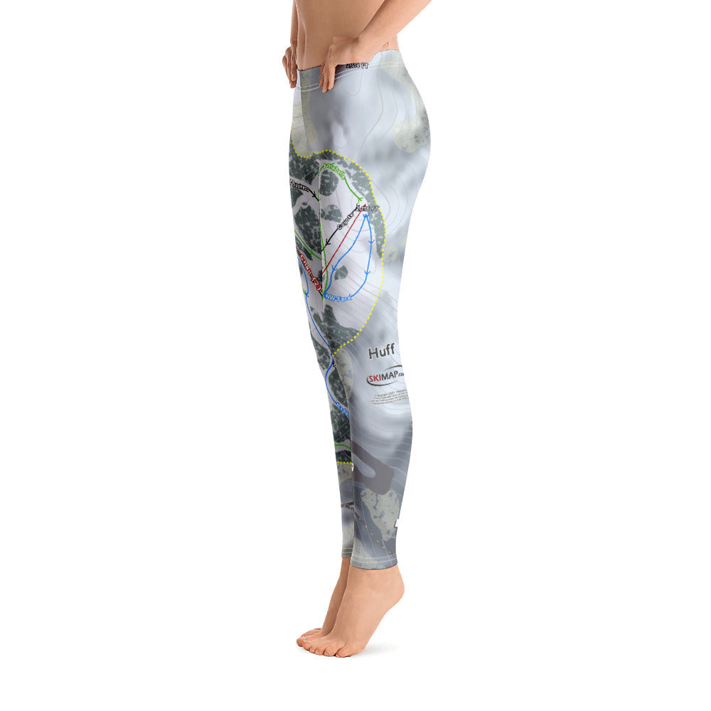 Huff Hills, North Dakota Ski Trail Map Women's Base Layer Bottom - Powderaddicts