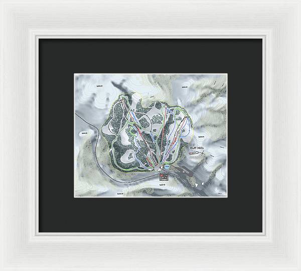 Huff Hills Ski Trail Map - Framed Print - Powderaddicts