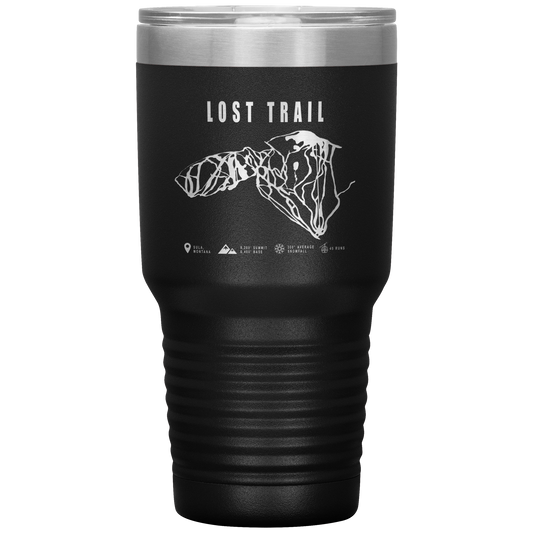 Lost Trail Montana Ski Trail Map 30oz Tumbler - Powderaddicts