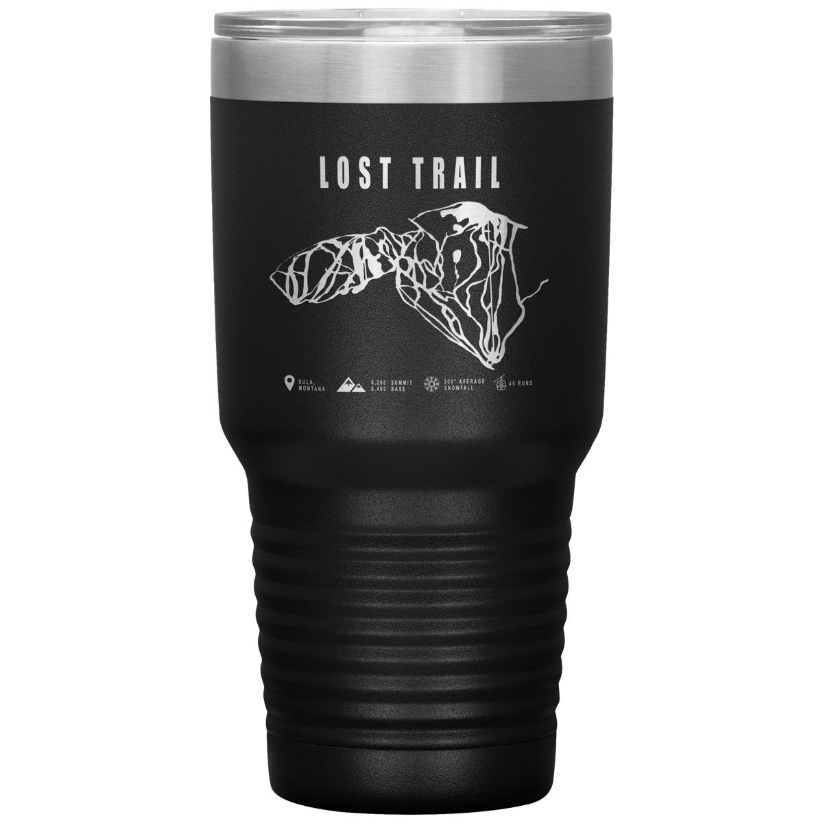 Lost Trail Montana Ski Trail Map 30oz Tumbler - Powderaddicts