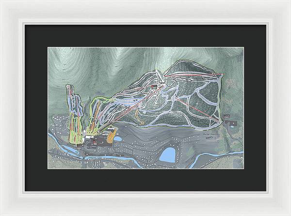 Hunter Mountain Ski Trail Map - Framed Print - Powderaddicts