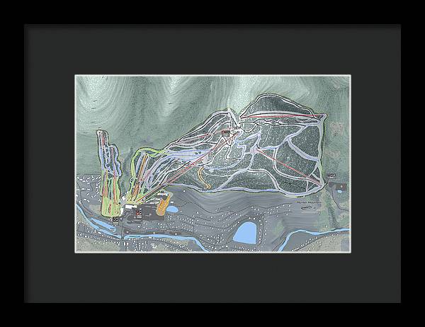 Hunter Mountain Ski Trail Map - Framed Print - Powderaddicts