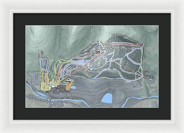 Hunter Mountain Ski Trail Map - Framed Print - Powderaddicts