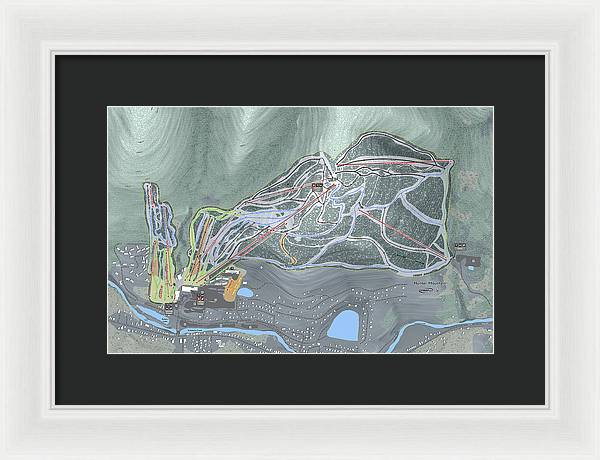 Hunter Mountain Ski Trail Map - Framed Print - Powderaddicts