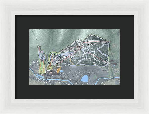 Hunter Mountain Ski Trail Map - Framed Print - Powderaddicts