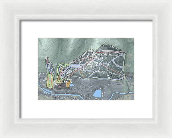 Hunter Mountain Ski Trail Map - Framed Print - Powderaddicts
