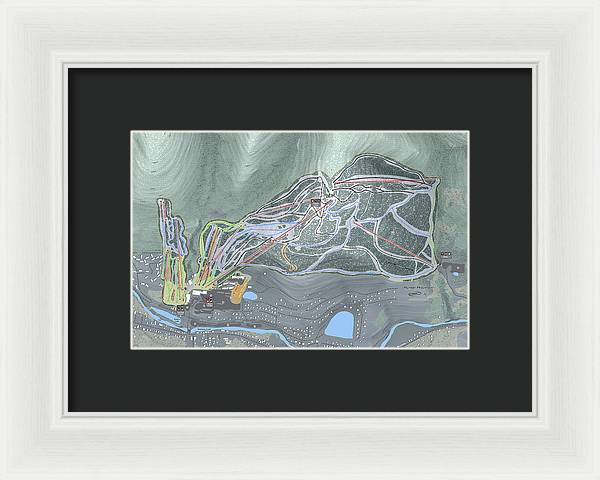Hunter Mountain Ski Trail Map - Framed Print - Powderaddicts