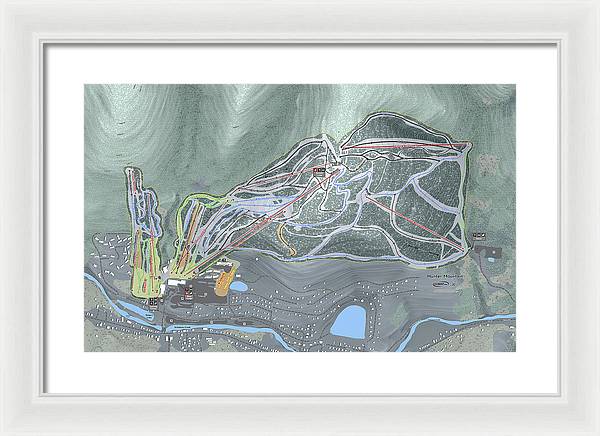 Hunter Mountain Ski Trail Map - Framed Print - Powderaddicts