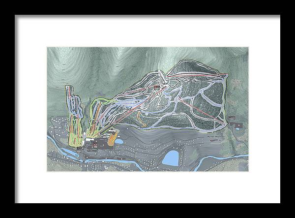 Hunter Mountain Ski Trail Map - Framed Print - Powderaddicts