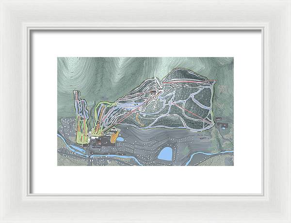 Hunter Mountain Ski Trail Map - Framed Print - Powderaddicts