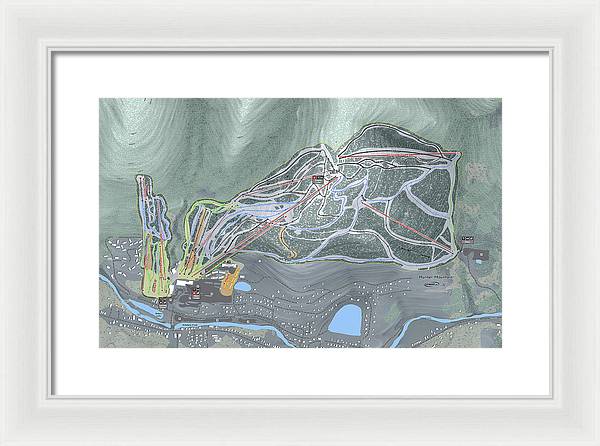 Hunter Mountain Ski Trail Map - Framed Print - Powderaddicts