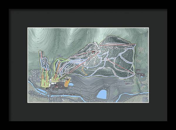 Hunter Mountain Ski Trail Map - Framed Print - Powderaddicts