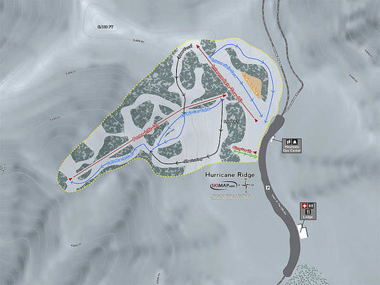 Hurricane Ridge Ski Trail Map - Art Print - Powderaddicts