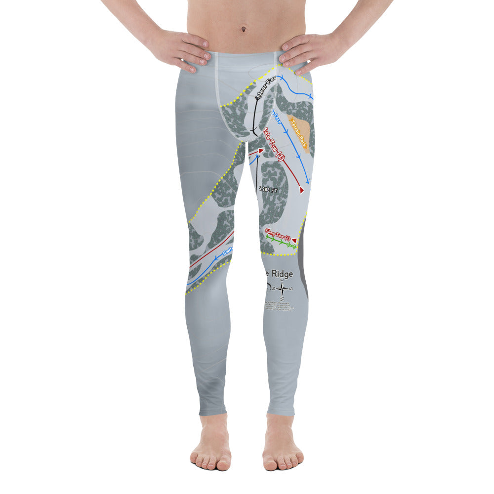 Hurricane Ridge, Washington ski Trail Map Men's Base Layer Bottom - Powderaddicts