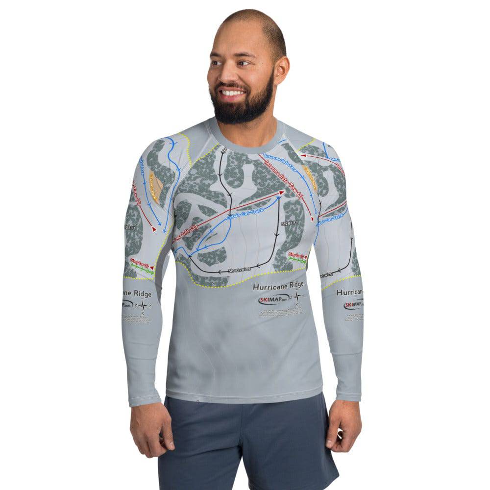 Hurricane Ridge, Washington Ski Trail Map Men's Base Layer Top