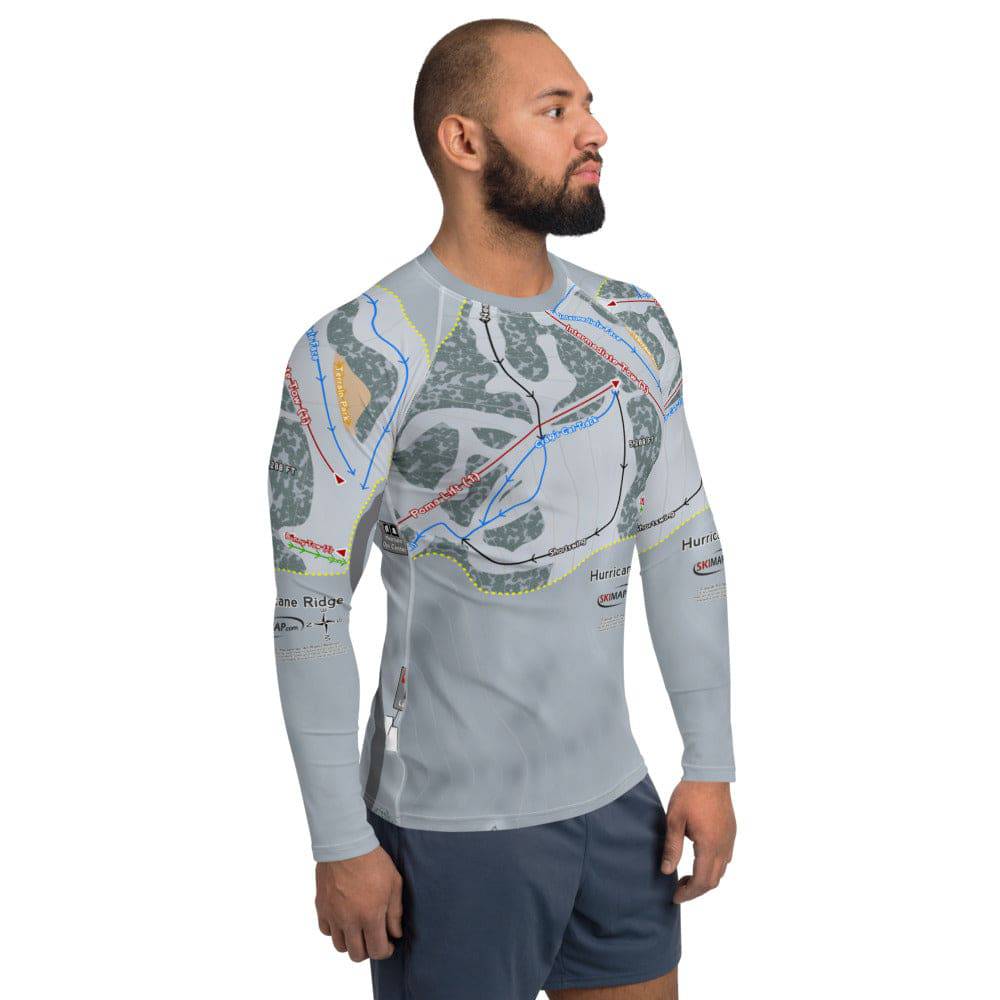 Hurricane Ridge, Washington Ski Trail Map Men's Base Layer Top - Powderaddicts