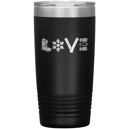 Love Snowboard Symbols 20oz Tumbler - Powderaddicts