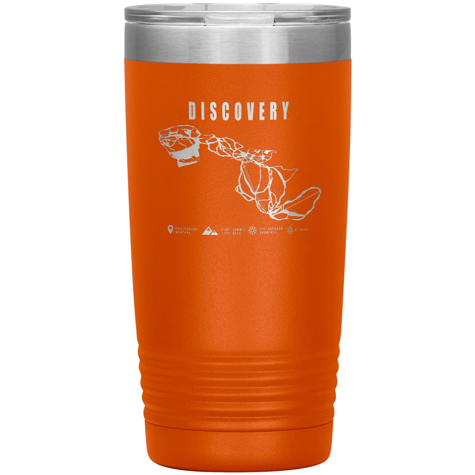 Discovery Montana Ski Trail Map 20oz Tumbler - Powderaddicts