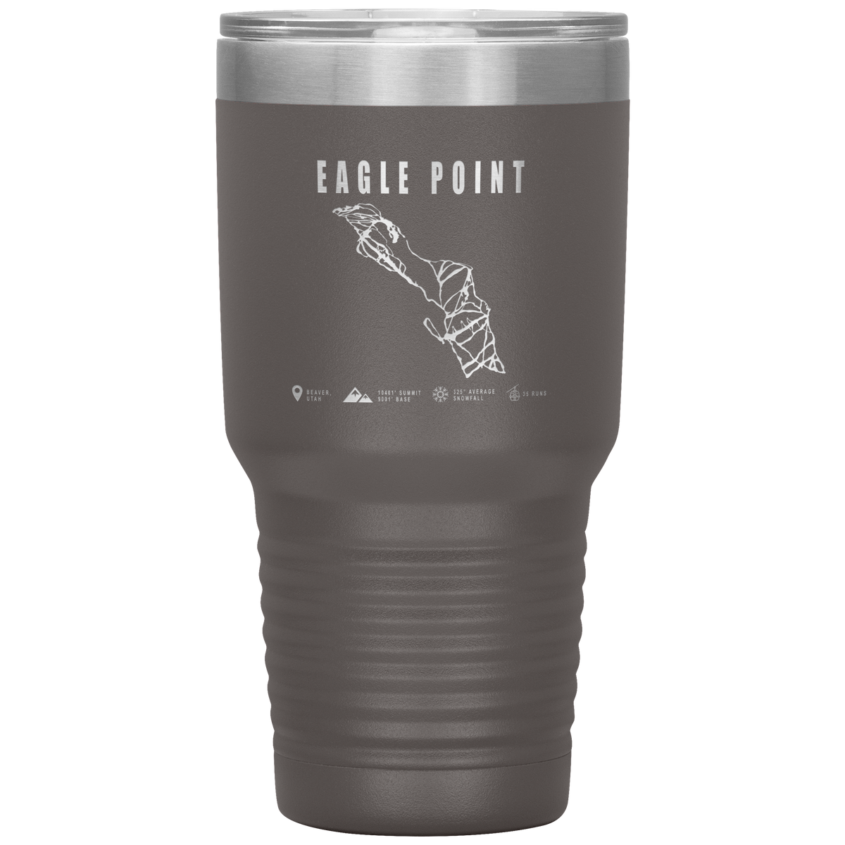 Eagle Point,Utah Ski Trail Map 30oz Tumbler - Powderaddicts