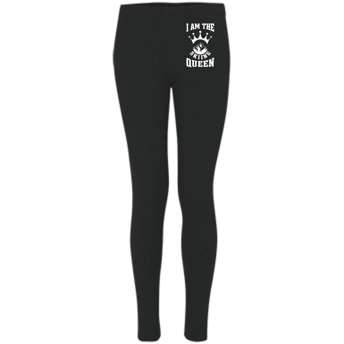 I am The Skiing Queen Women's Embroidered Leggings - Powderaddicts