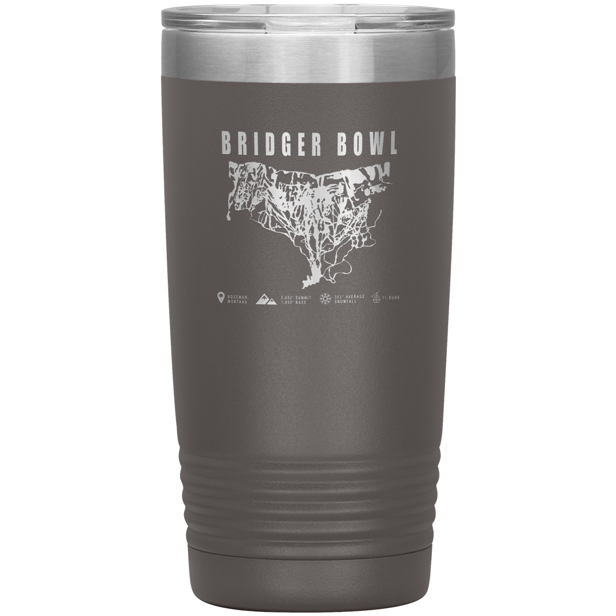Bridger Bowl Montana Ski Trail Map 20oz Tumbler - Powderaddicts