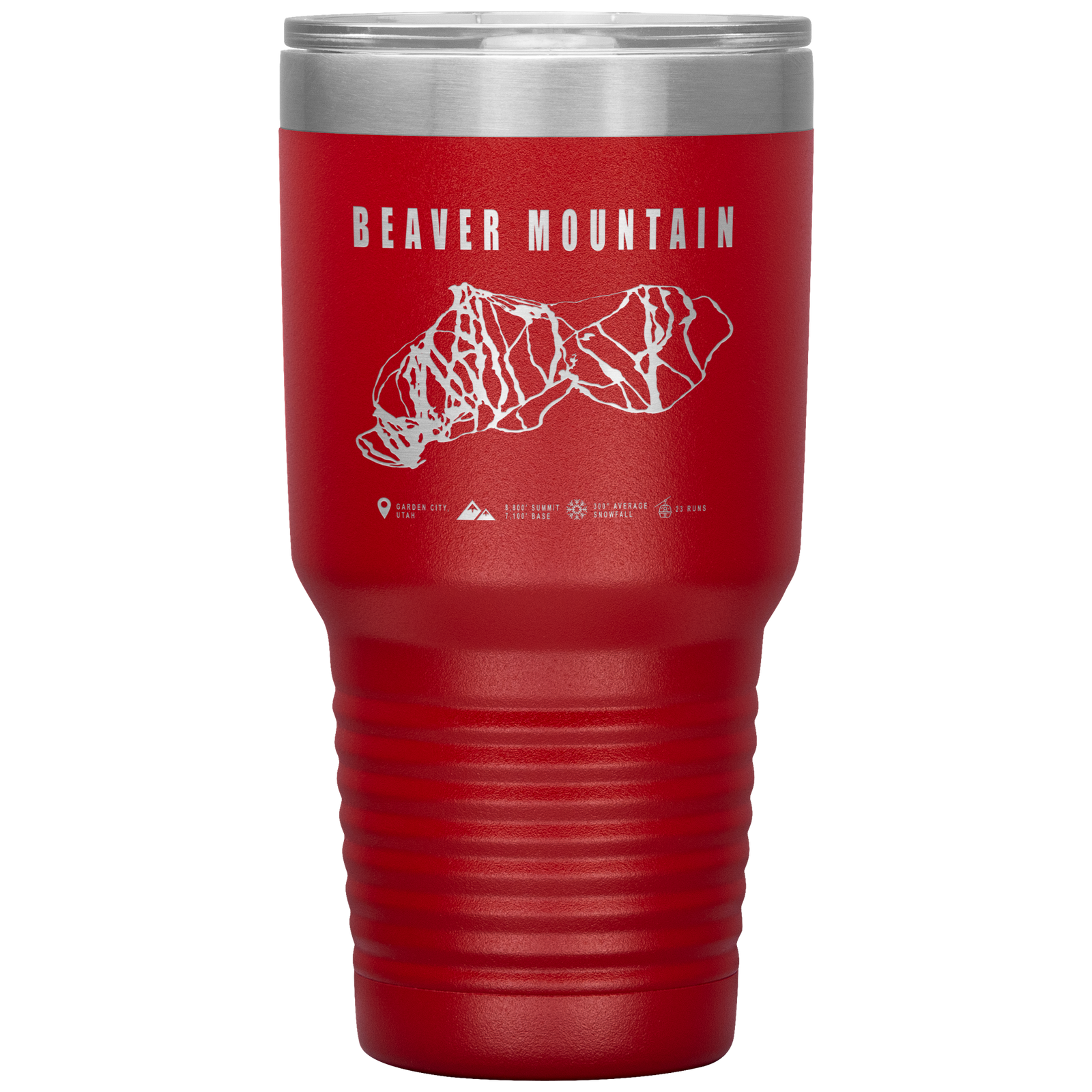 Beaver Mountain,Utah Ski Trail Map 30oz Tumbler - Powderaddicts