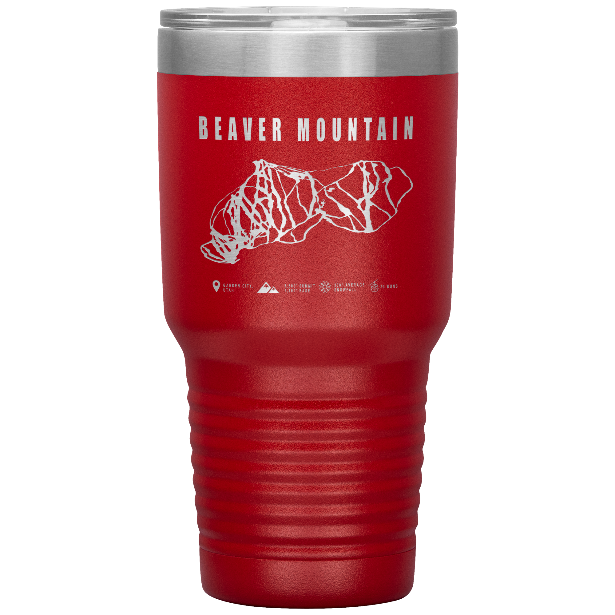 Beaver Mountain,Utah Ski Trail Map 30oz Tumbler - Powderaddicts