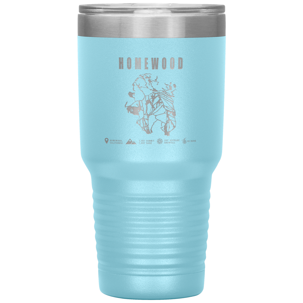 Homewood, California Ski Trail Map 30oz Tumbler - Powderaddicts