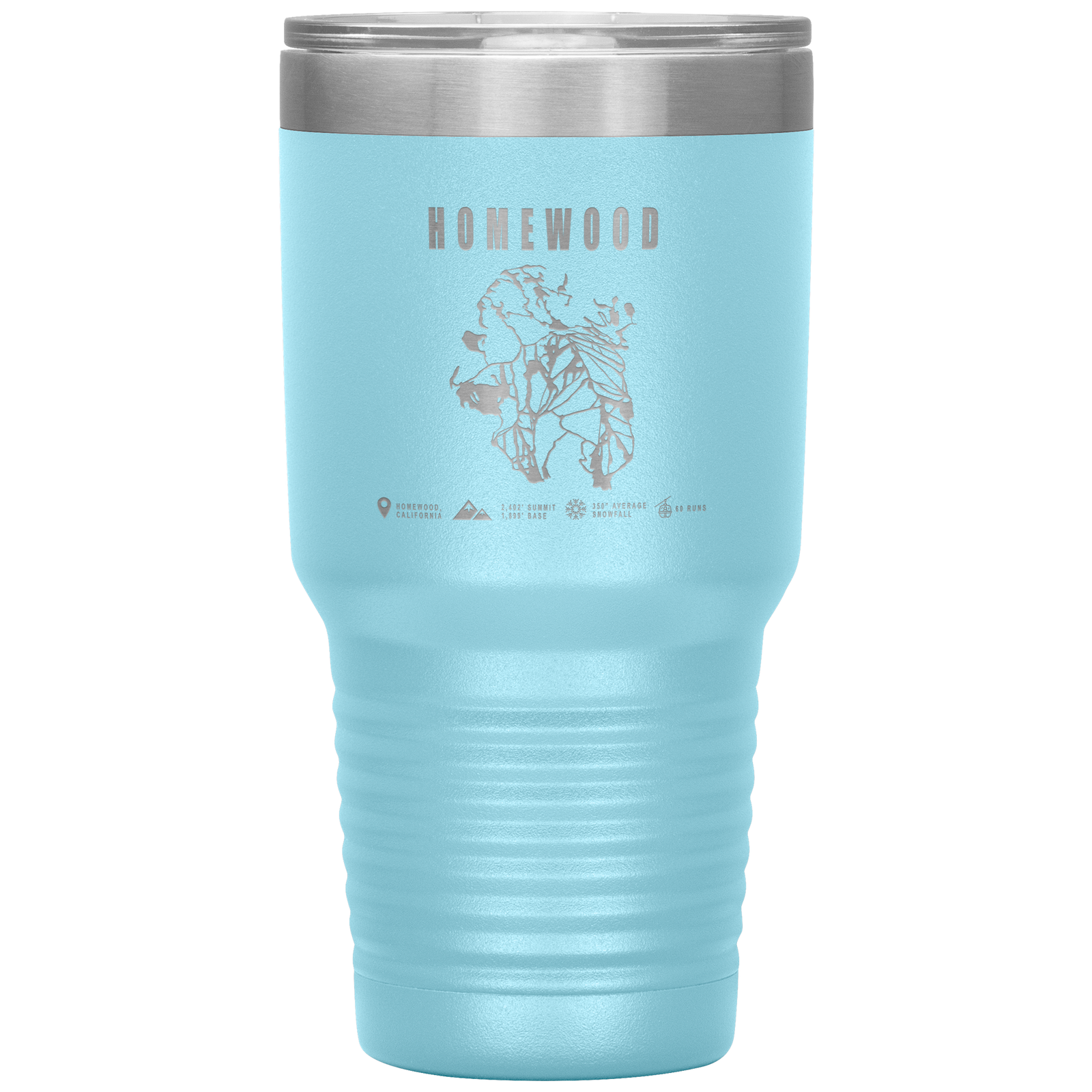 Homewood, California Ski Trail Map 30oz Tumbler - Powderaddicts