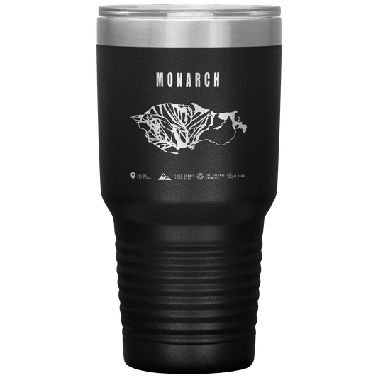 Monarch Colorado Ski Trail Map 30oz Tumbler - Powderaddicts