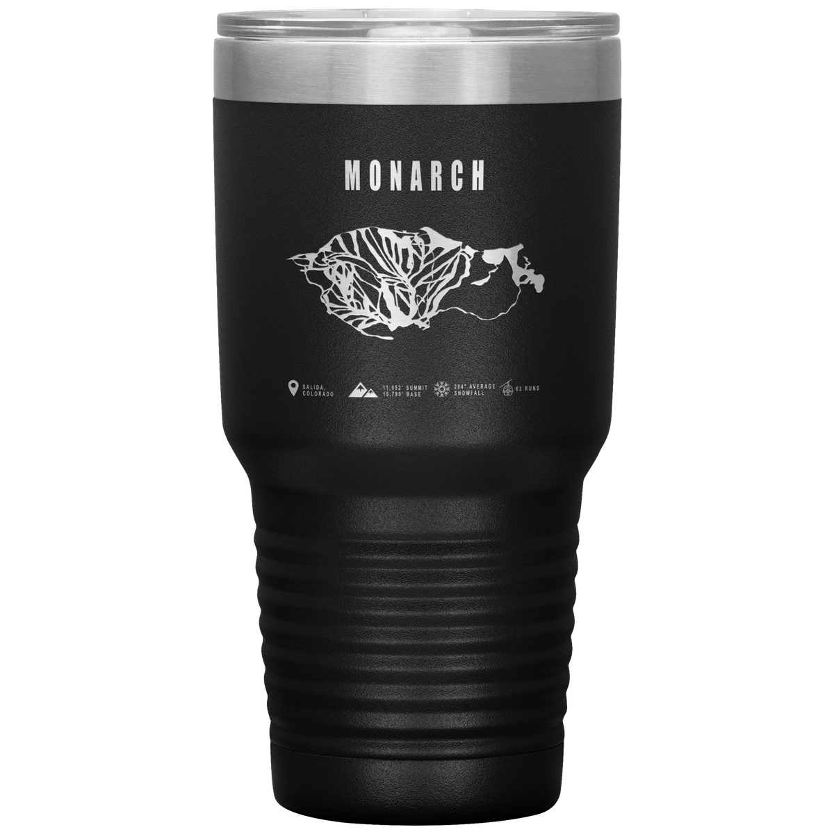 Monarch Colorado Ski Trail Map 30oz Tumbler - Powderaddicts
