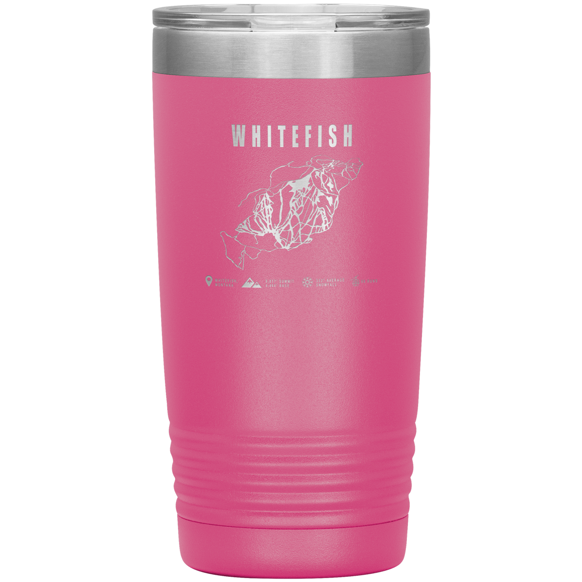 Whitefish Montana Ski Trail Map 20oz Tumbler - Powderaddicts