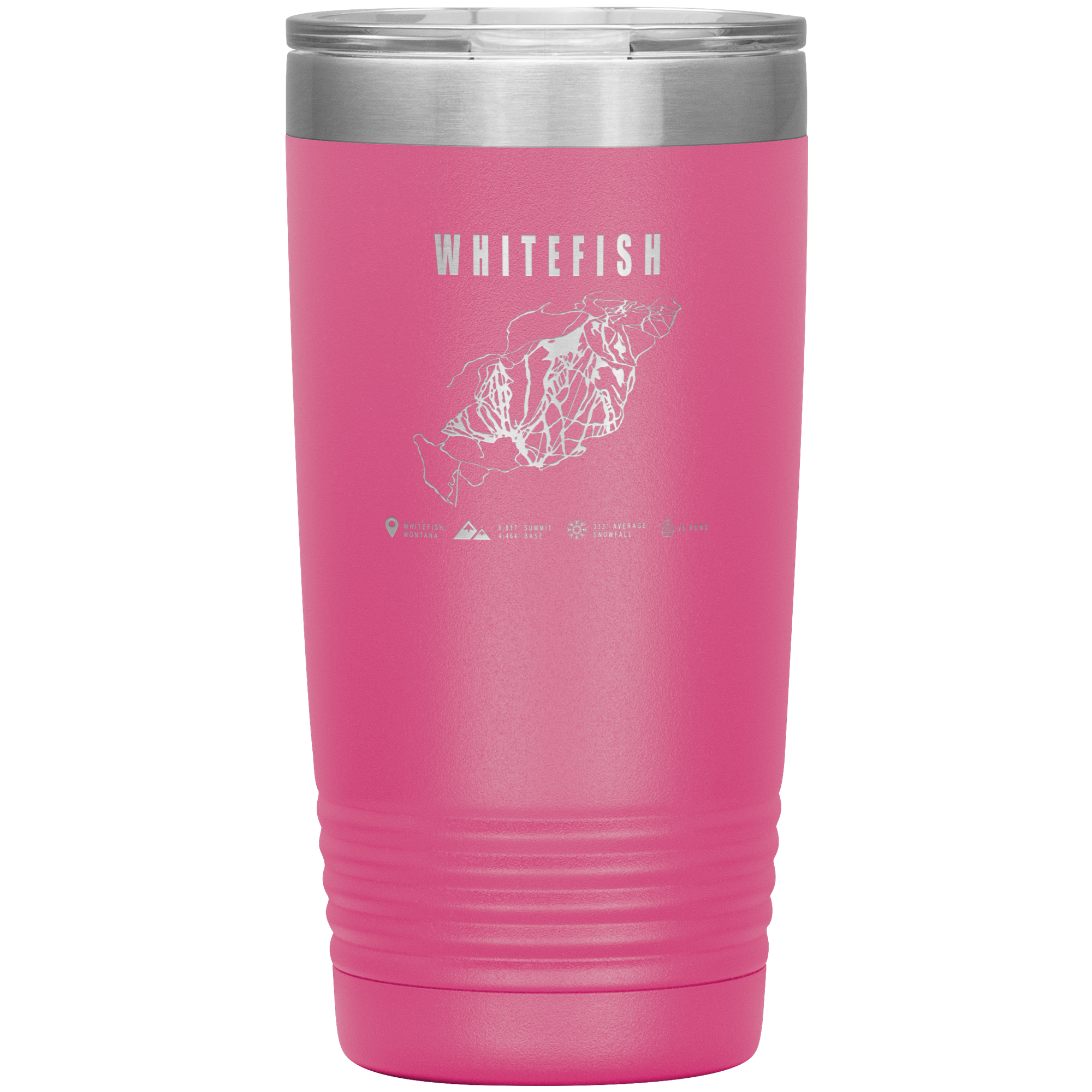 Whitefish Montana Ski Trail Map 20oz Tumbler - Powderaddicts