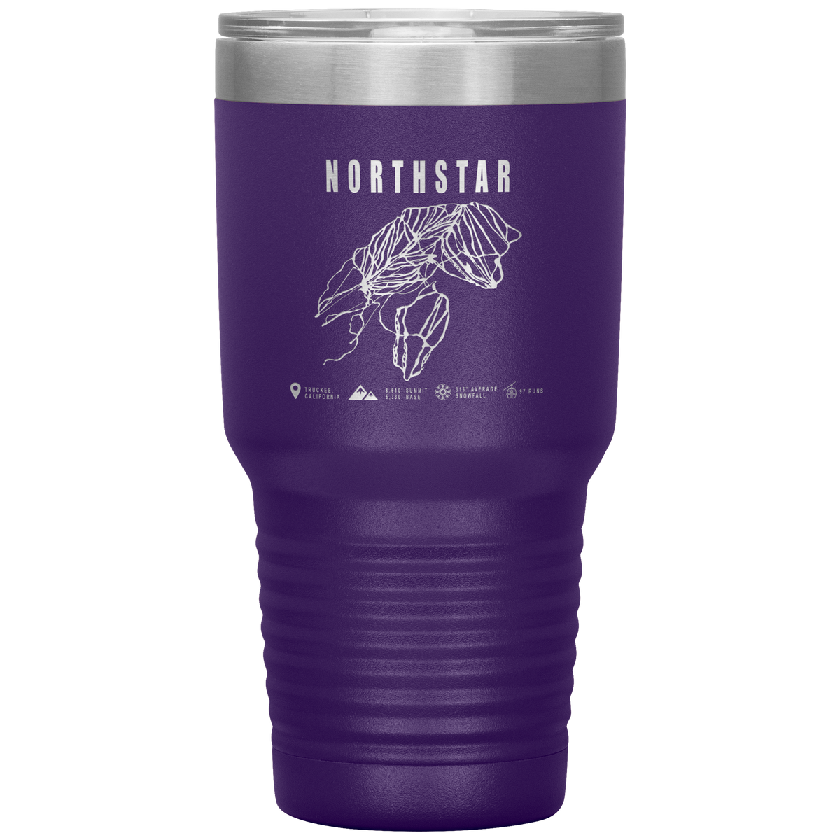 Northstar, California Ski Trail Map 30oz Tumbler - Powderaddicts