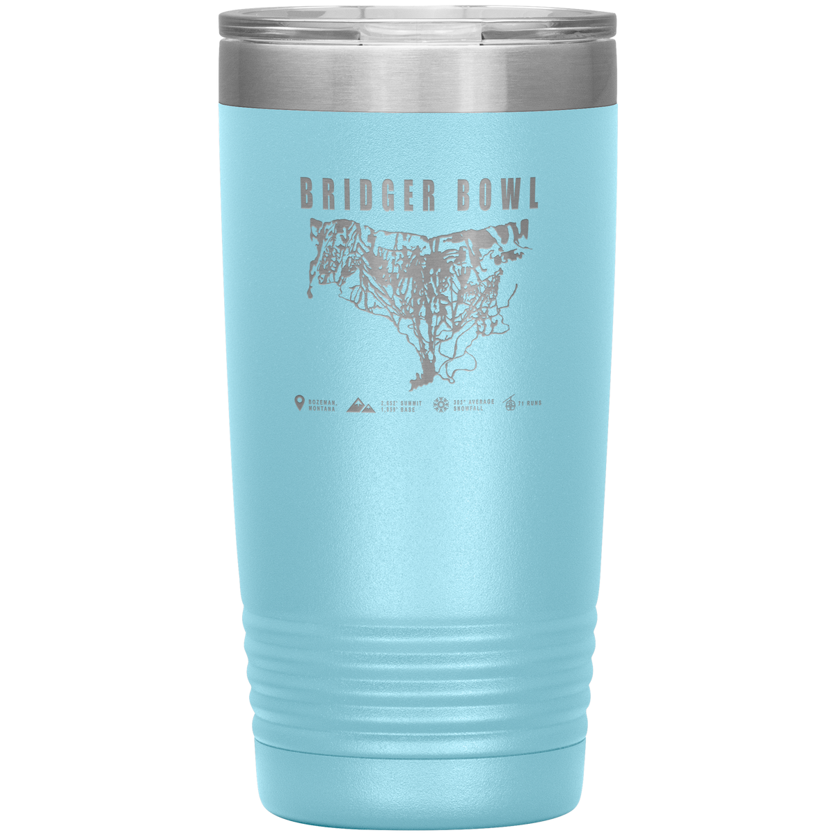 Bridger Bowl Montana Ski Trail Map 20oz Tumbler - Powderaddicts