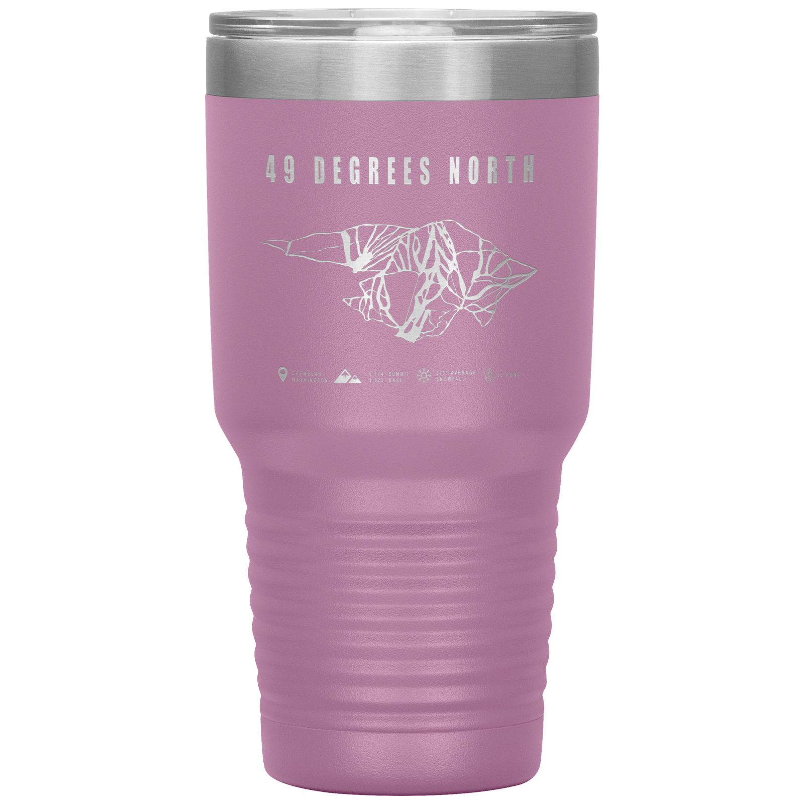 49 Degrees North, Washington Ski Trail Map 30oz Tumbler - Powderaddicts