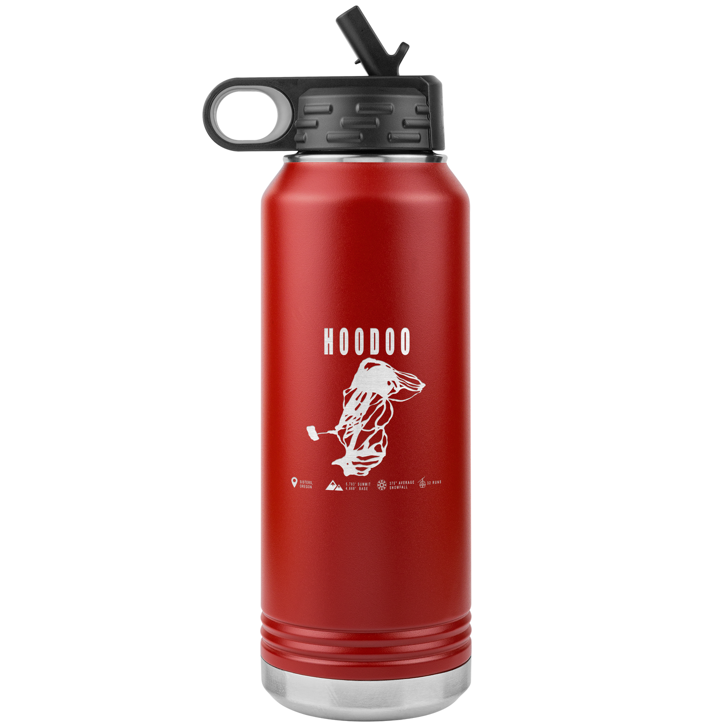 Hoodoo, Oregon Ski Trail Map 32oz Water Bottle Tumbler - Powderaddicts