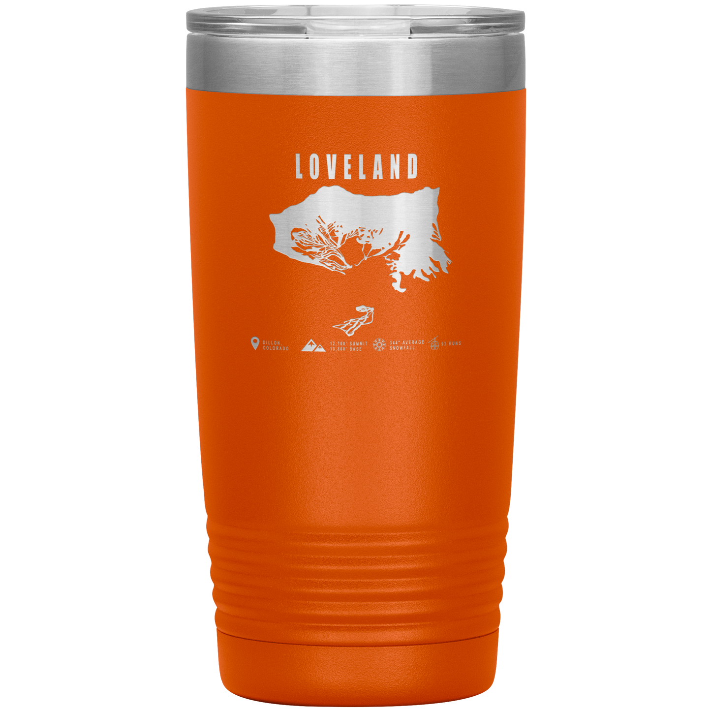 Loveland Colorado Ski Trail Map 20oz Tumbler - Powderaddicts