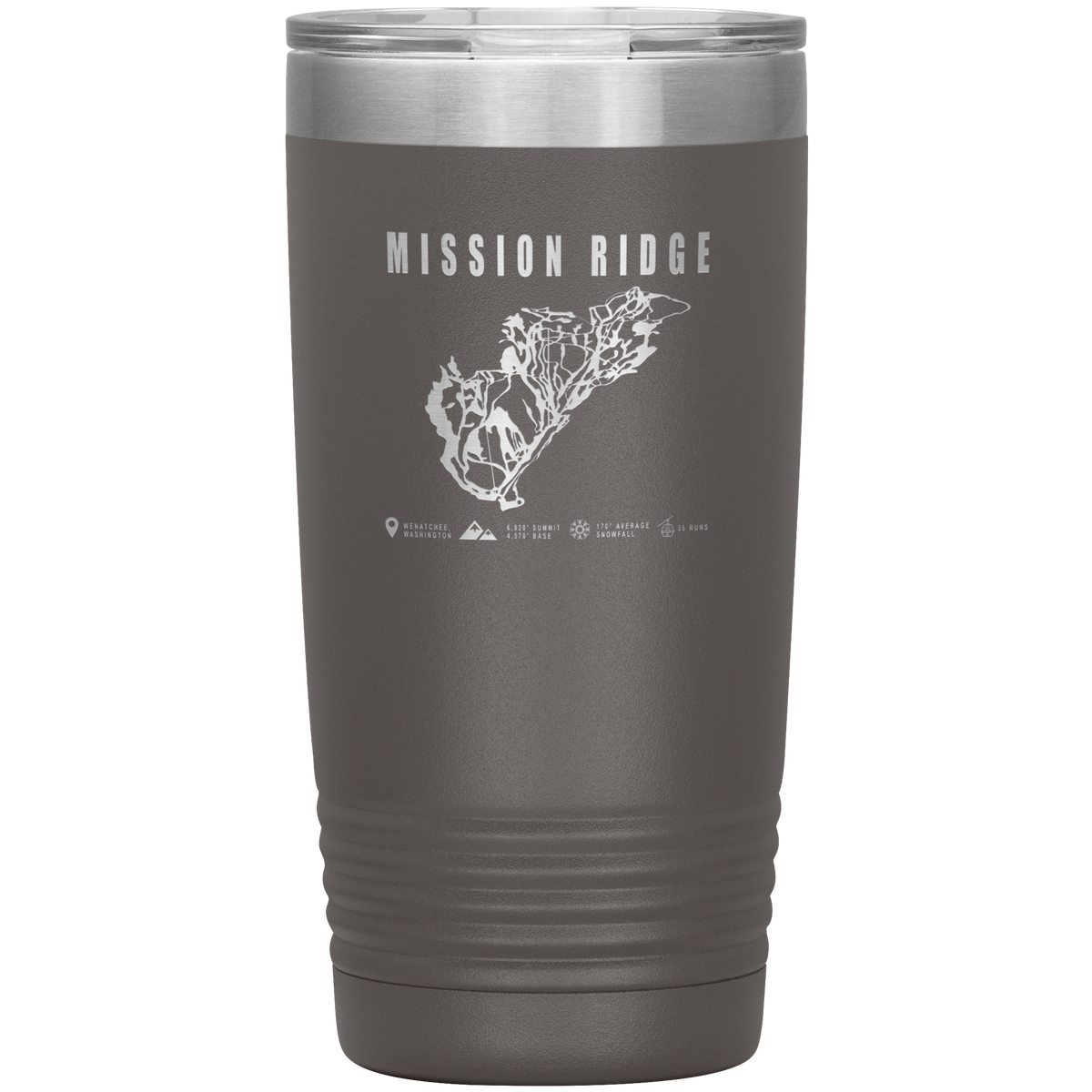 Mission Ridge, Washington Ski Trail Map 20oz Tumbler - Powderaddicts
