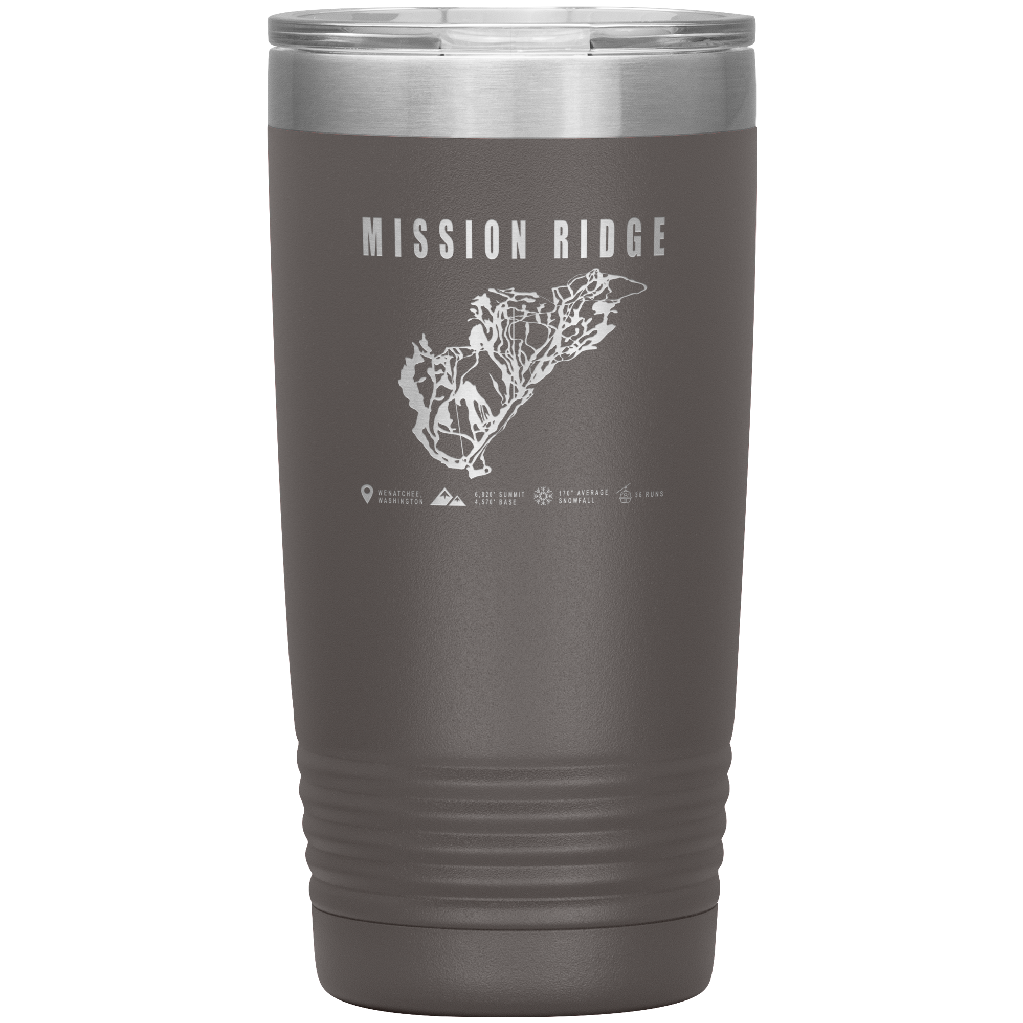 Mission Ridge, Washington Ski Trail Map 20oz Tumbler - Powderaddicts
