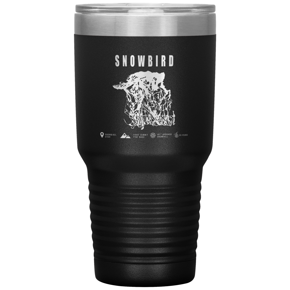 Snowbird,Utah Ski Trail Map 30oz Tumbler - Powderaddicts