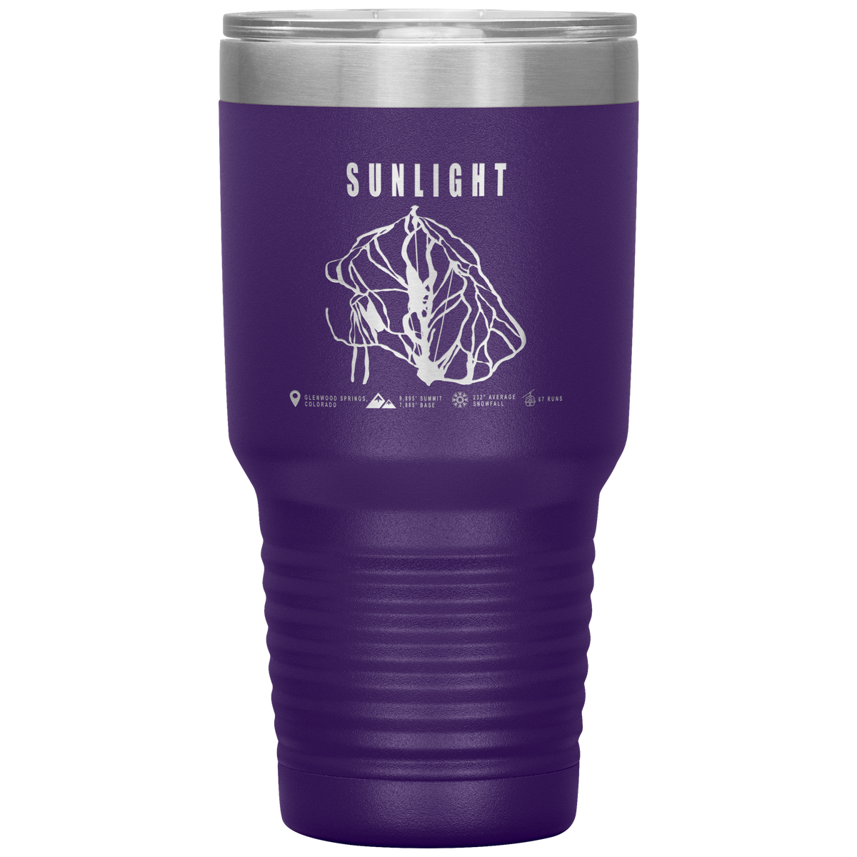 Sunlight Colorado Ski Trail Map 30oz Tumbler - Powderaddicts
