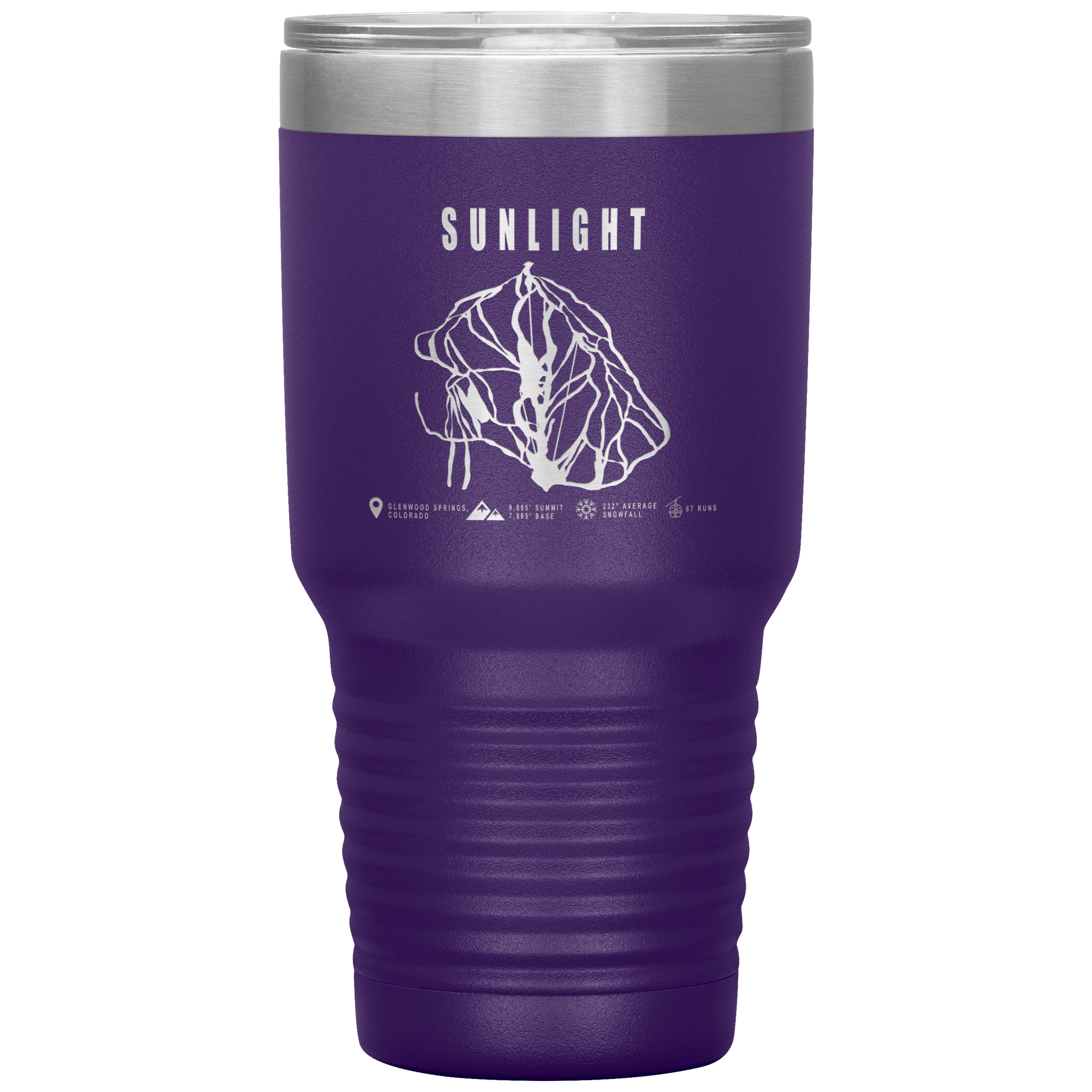 Sunlight Colorado Ski Trail Map 30oz Tumbler - Powderaddicts